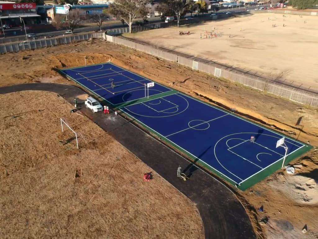Basketball court installation