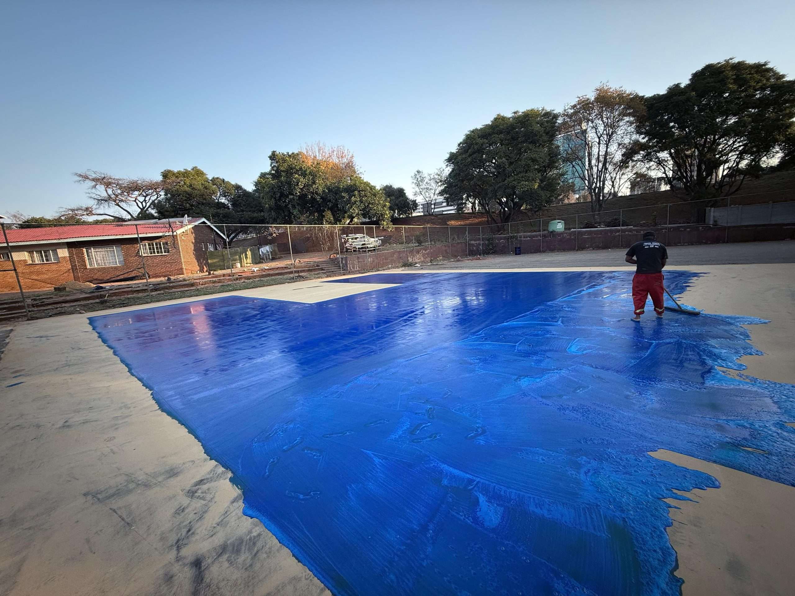 Basketball court resurfacing